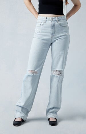 Eco Light Indigo Ripped '90s Boyfriend Jeans image number 2