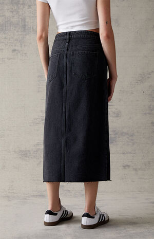 Black Denim Midi Skirt Black Denim Midi Skirt image number 4