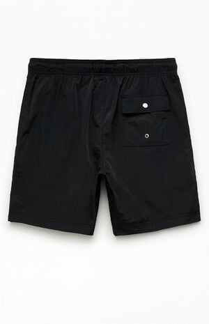 Black Salt Solid 6" Volley Swim Trunks image number 2