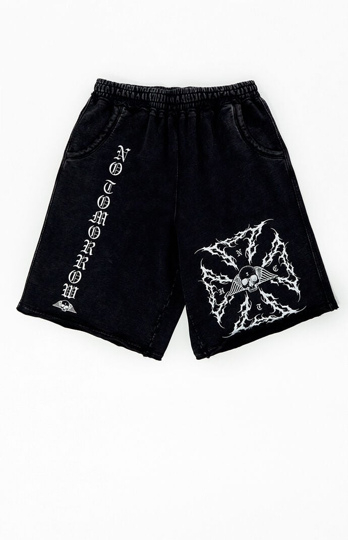 パンツ THE COLDEST MOMENT w TCM cap short sweat pants black No Tomorrow x Civil Active Iron Skull Sweat Shorts | PacSun