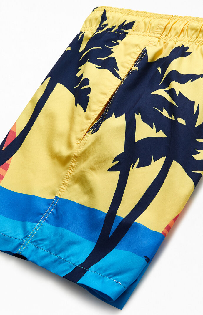 Retro Sunset Beach 17" Swim Trunks