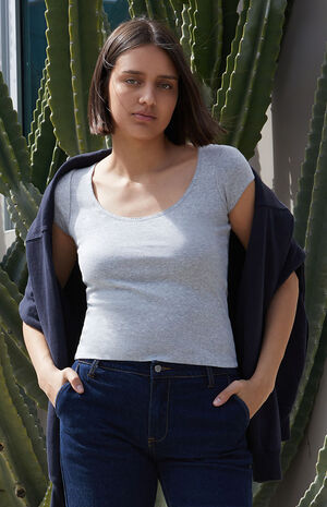 Silver Basic Scoop Top image number 1