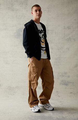 Ripstop Canvas Khaki Baggy Cargo Pants image number 4