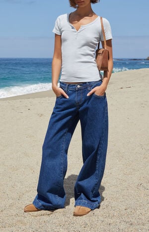 Blue Striped Zelly Short Sleeve Top image number 4