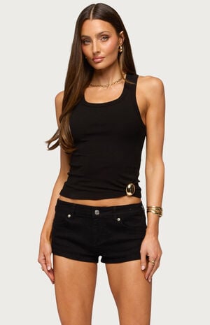 Klyah Metal Pendant Ribbed Tank Top image number 1