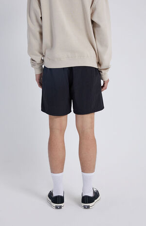 Black Branded Nylon Shorts image number 4