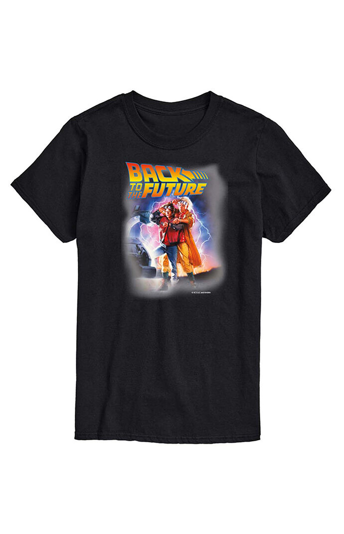 Hybrid Apparel Men's Back to the Future Logo Grid T-Shirt in Black - Size Large