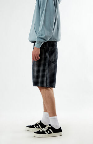 Plaid Baggy Denim Shorts image number 4