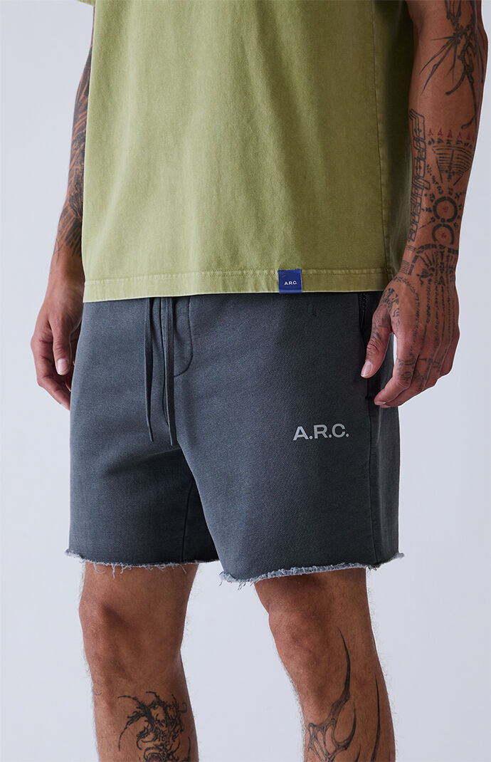 A.R.C. Black Vintage Washed Cutoff Fleece Sweat Shorts | Pacsun