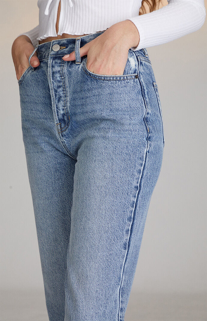 PacSun Trusty Blue High Waisted Straight Leg Jeans PacSun