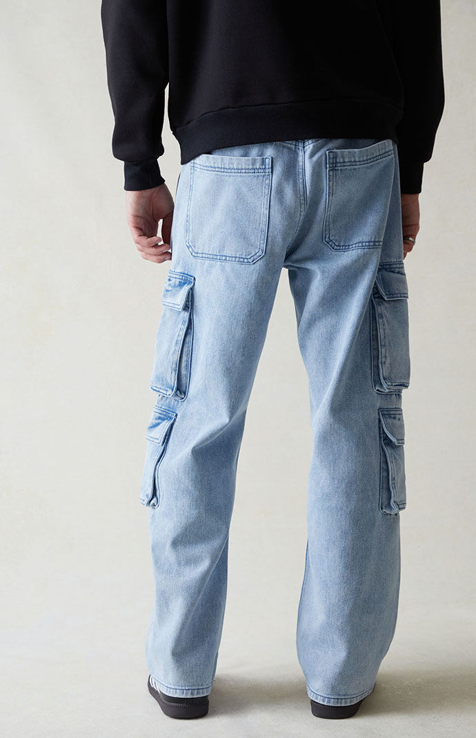 シ*ン様 Blue Jean Baggy Denim Cargo Pants - シ*ン様 Blue Jean Baggy Denim Cargo Pants - Pacsun Indigo Baggy
