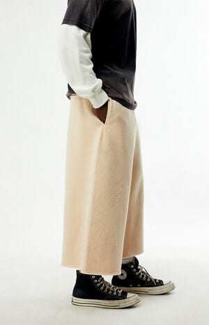 Tan Cropped Baggy Sweatpants&nbsp; image number 5