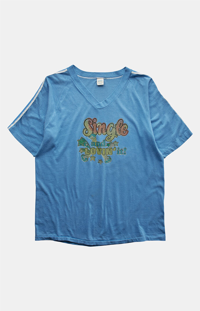 PS VINTAGE '90s Single and Loving It V-neck Graphic T-Shirt