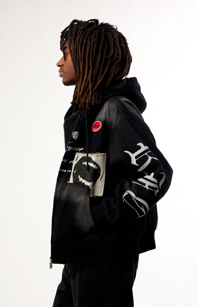 Civil Outliers Distressed Zip Up Hoodie