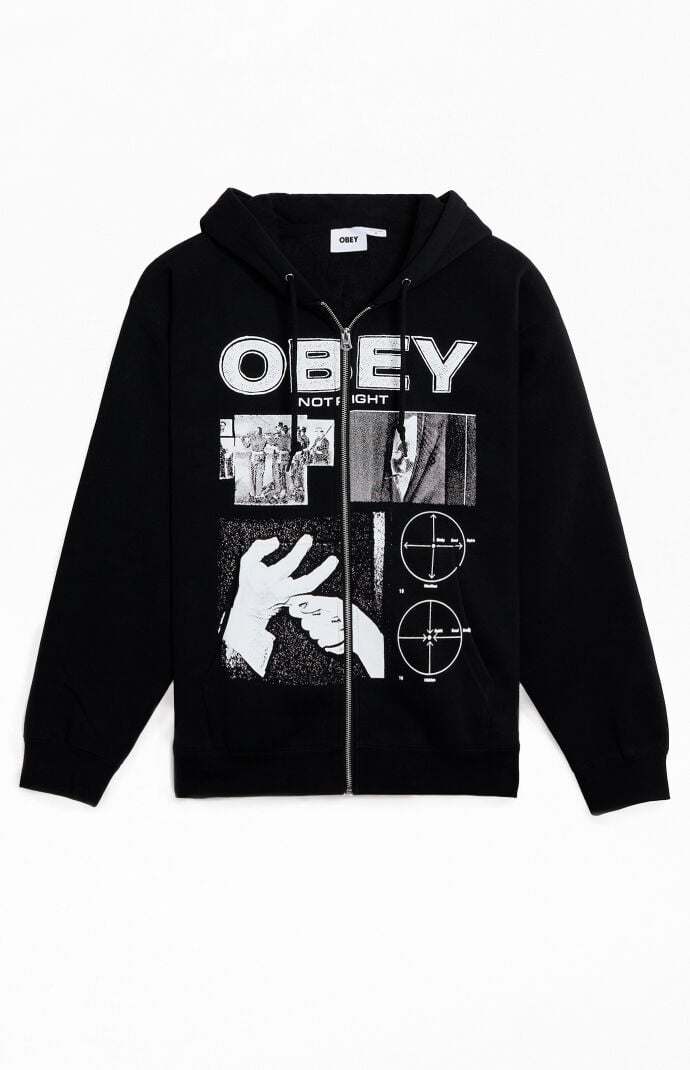 Obey Not Right Premium Zip Up Hoodie PacSun