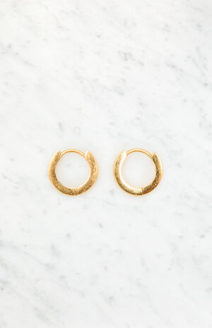 14K Gold Plated Huggie Hoop Earrings image number 1
