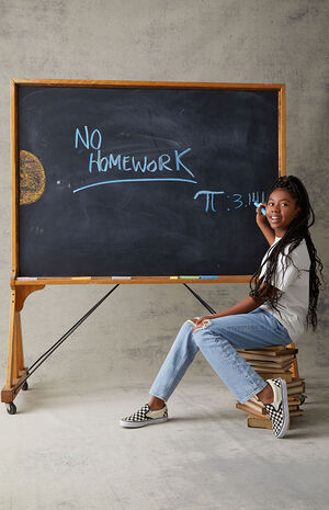 Eco Light Blue Ripped Straight Leg Jeans image number 3