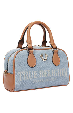 Denim Logo Mini Satchel Crossbody Bag image number 2