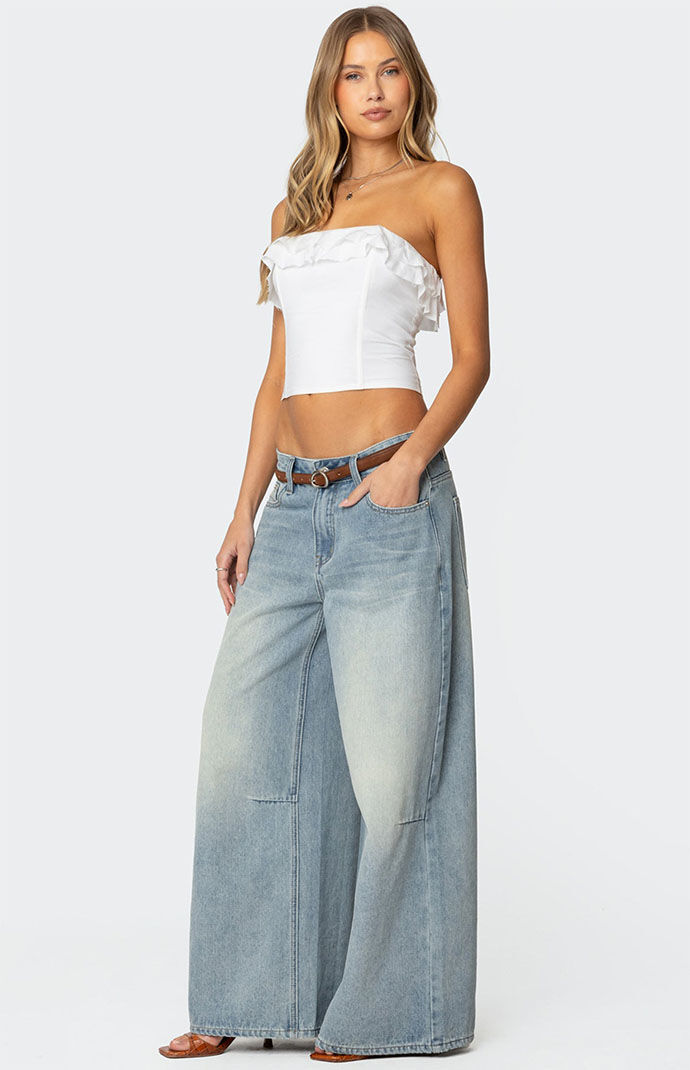 Edikted Litsa Ruffled Linen Look Corset