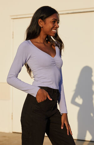 Lavender Charlize Long Sleeve Top image number 3