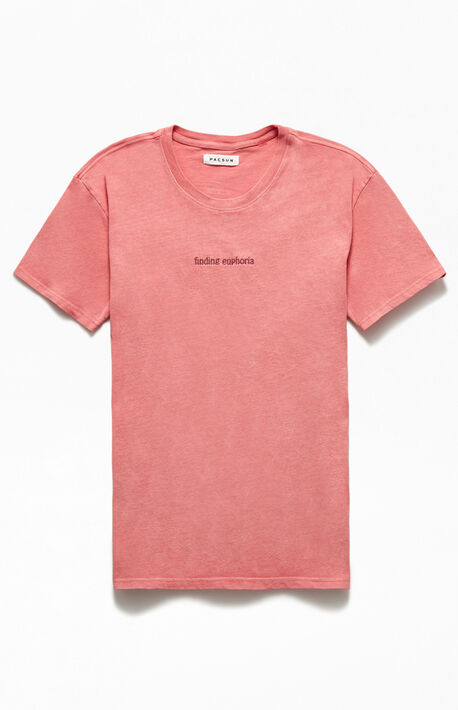 Peach Vintage Wash Embroidery T-Shirt