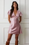 LA Hearts Lace Trim Satin V-Neck Mini Dress | PacSun