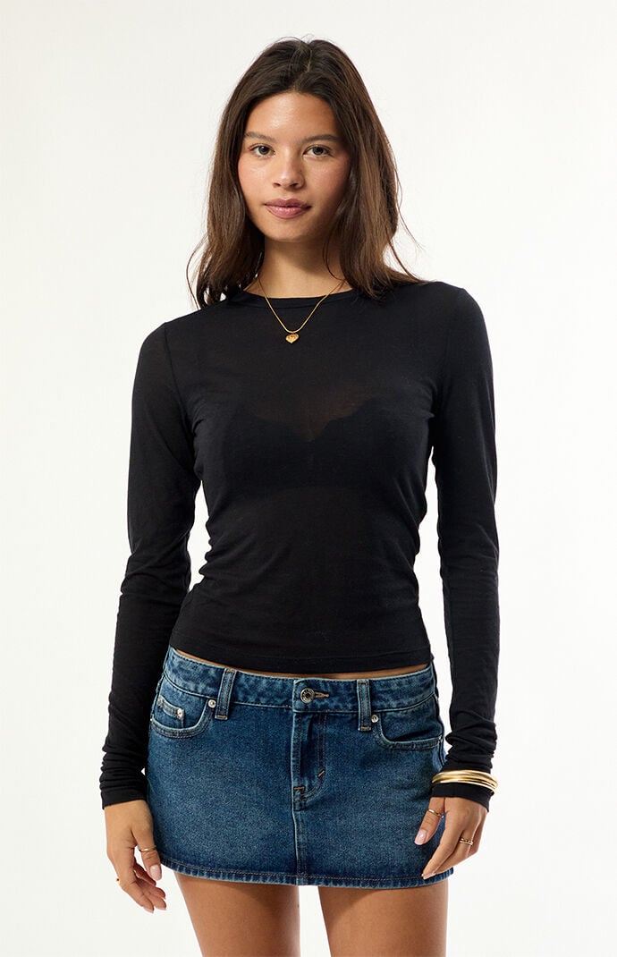 Pacsun Laura Sheer Long Sleeve Top
