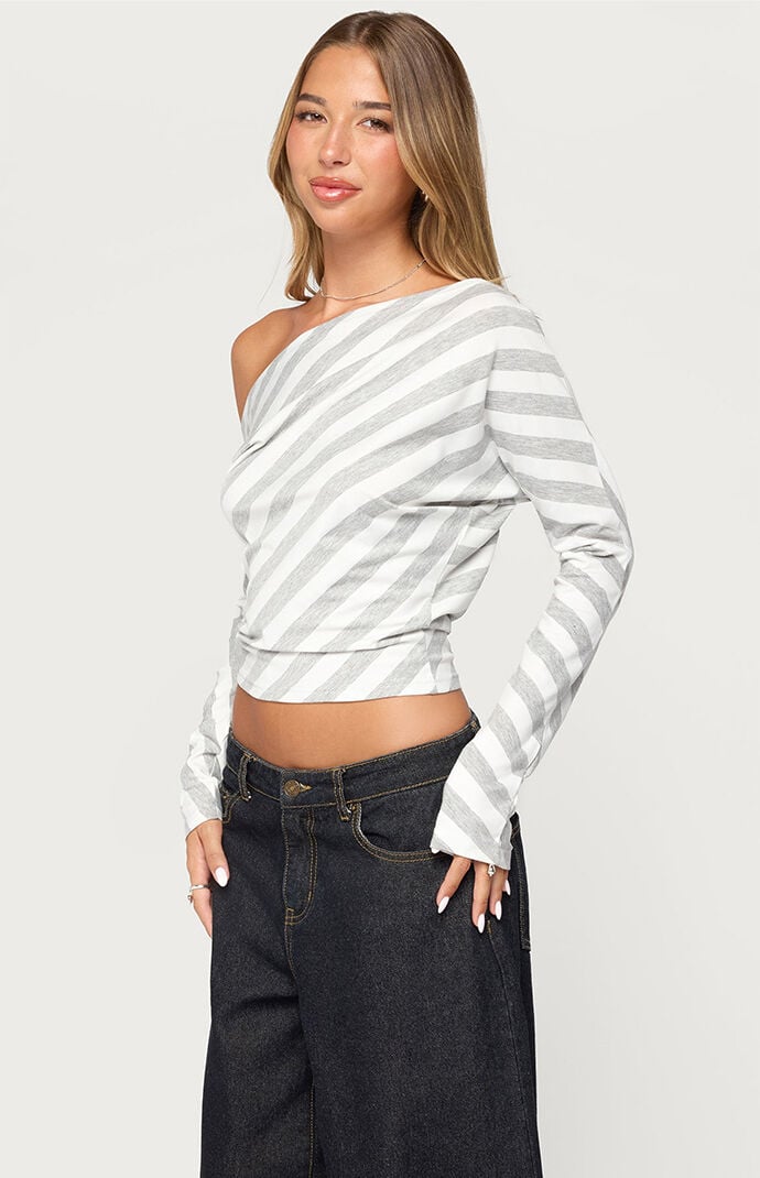 Edikted Gaira Striped Off-The-Shoulder Top