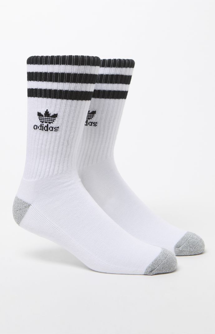 White/Black Roller Crew Socks