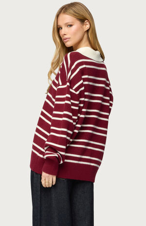 Rilynn Striped Polo Sweater image number 3