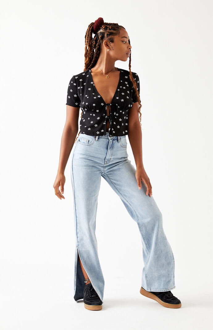 Double Tie Woven Top