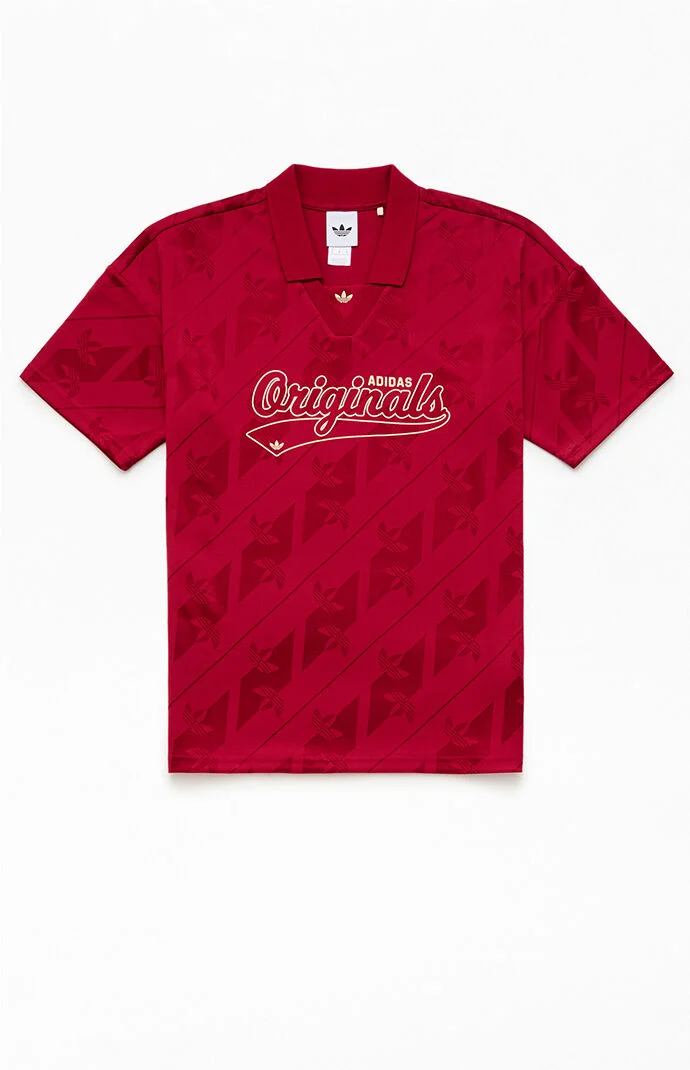 adidas Kids Red Monogram Short Sleeve Jersey