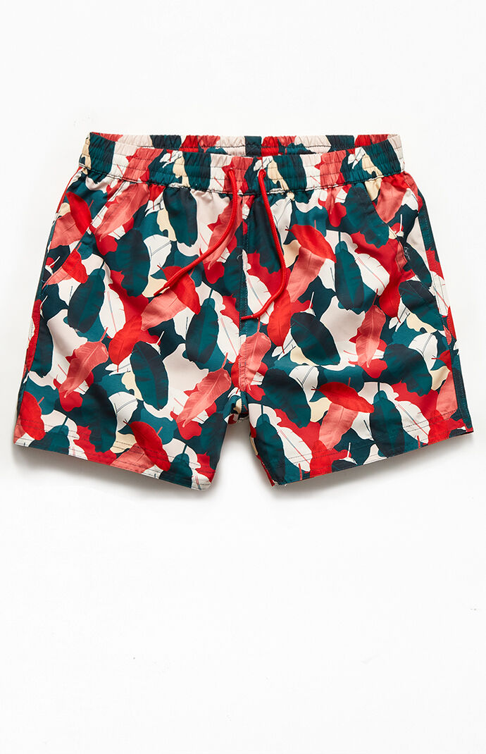 Multicolor Leaf 15" Swim Trunks