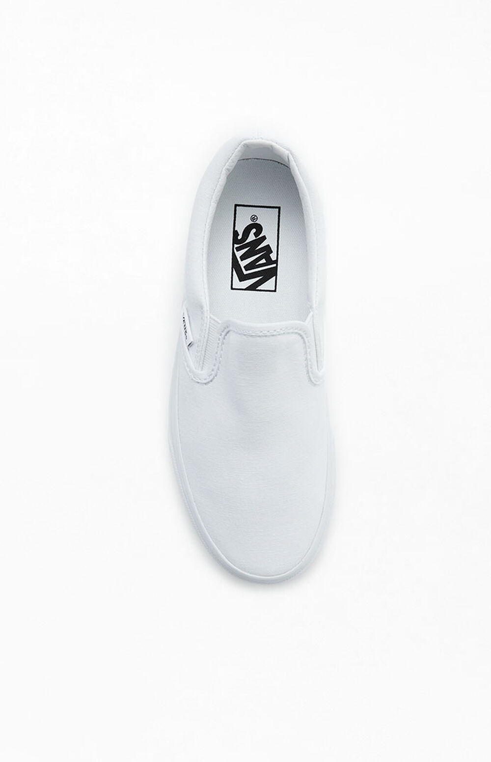 mens white van slip ons