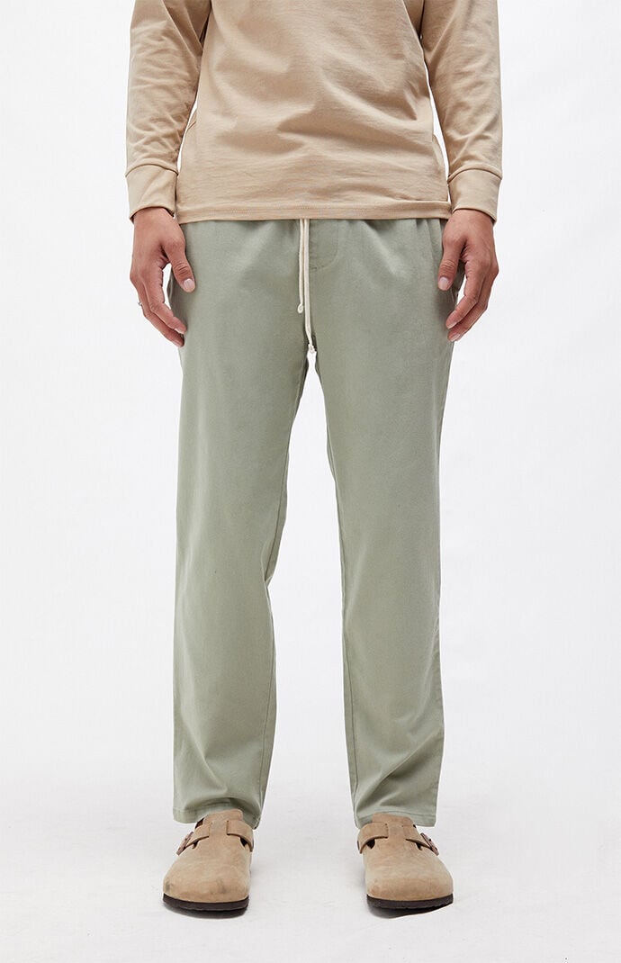 PacSun Olive Cotton Drawstring Trousers 