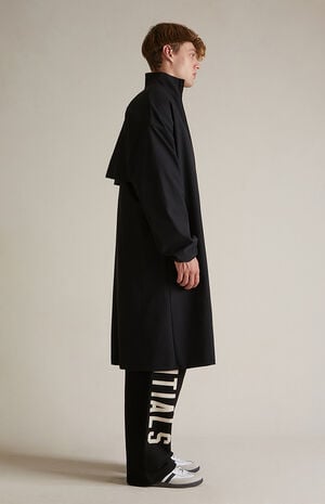 Black Bonded Nylon Field Trench Coat image number 3