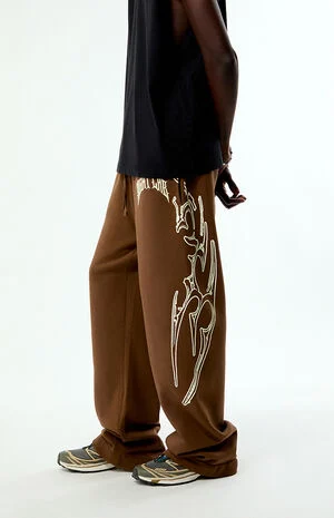 x Pacsun Brown Night Moon Baggy Sweatpants image number 1