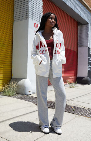 White Malibu Full Zip Hoodie image number 5