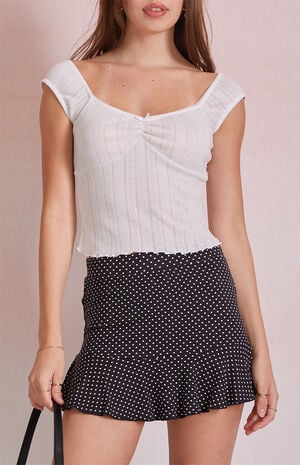 Ava Cinched Pointelle Top image number 2