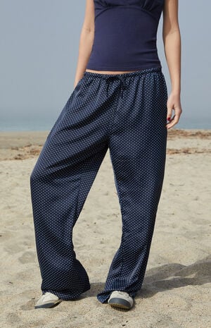 John Galt Blue Polka Dot Anastasia Lounge Pants | PacSun