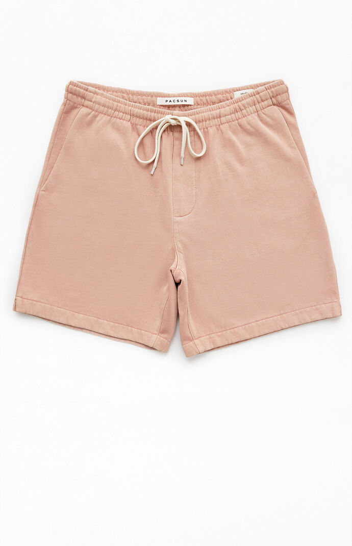 Pink Fleece Drawstring Volleyball Shorts