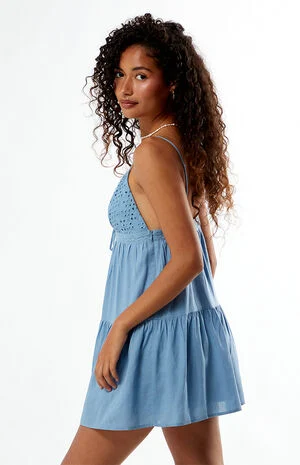 Eyelet Babydoll Mini Dress image number 5