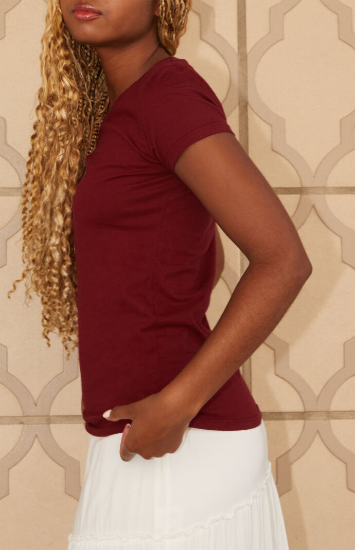 John Galt Burgundy Short Sleeve T-Shirt