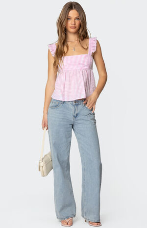 Jenson Backless Gingham Top image number 5