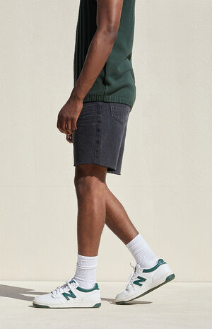 Eco Black Cut Off Denim Shorts image number 4