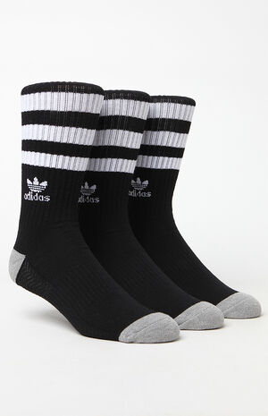Roller 3 Pack Black & White Crew Socks image number 2