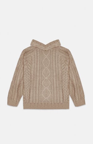 Essentials Core Heather Cable Knit Hoodie image number 1
