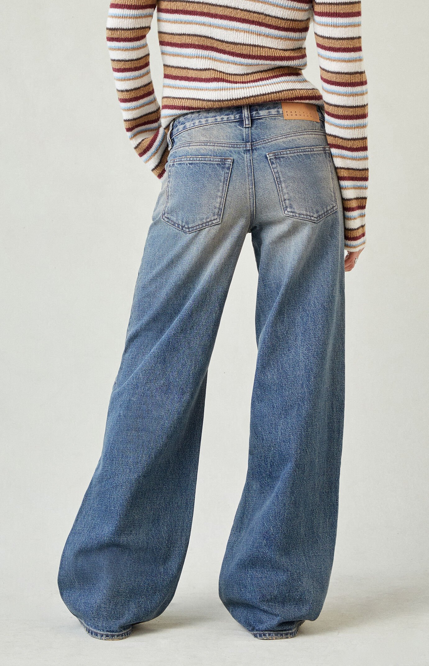 Pacsun Casey Low Rise Baggy Jeans Dark Blue Tinted