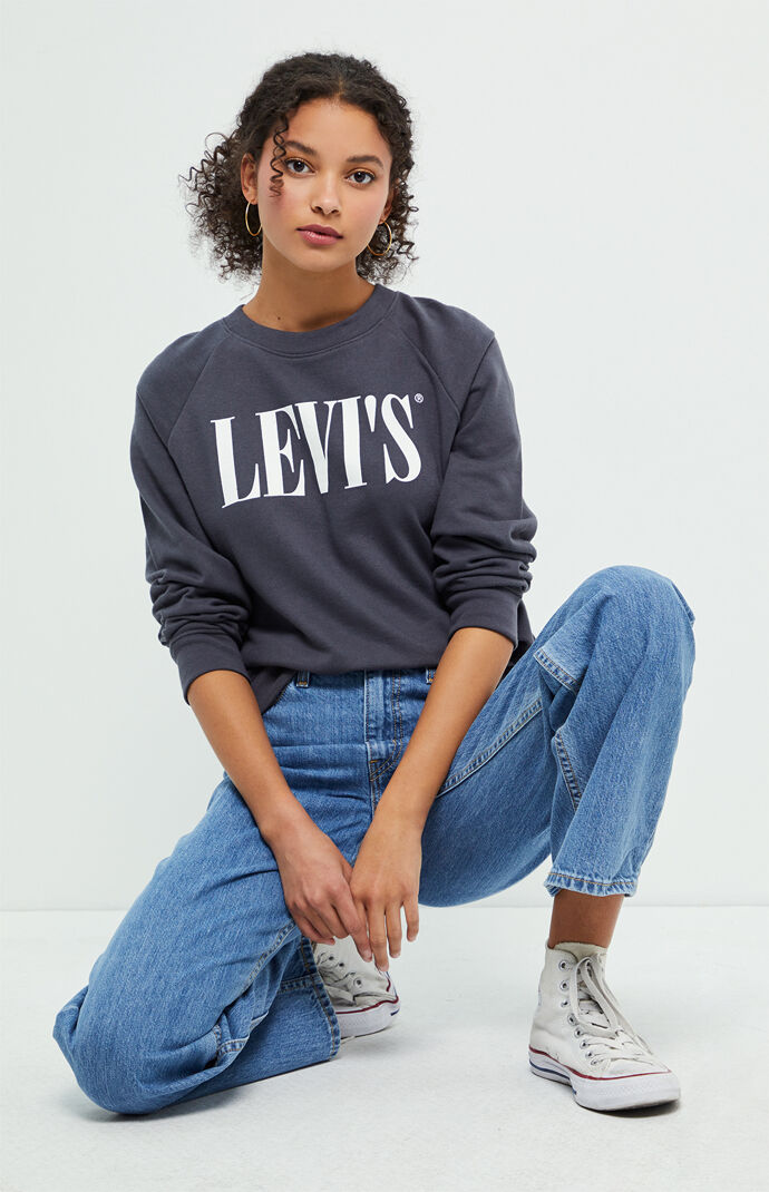 Relaxed Graphic Crew Neck Sweatshirt