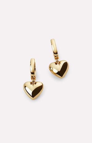 Jessica Puffed Heart Hoop Earrings image number 1